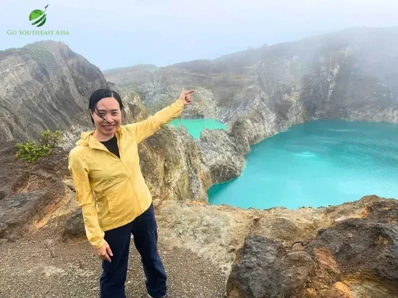 The iconic tri-colored crater lakes of Kelimutu