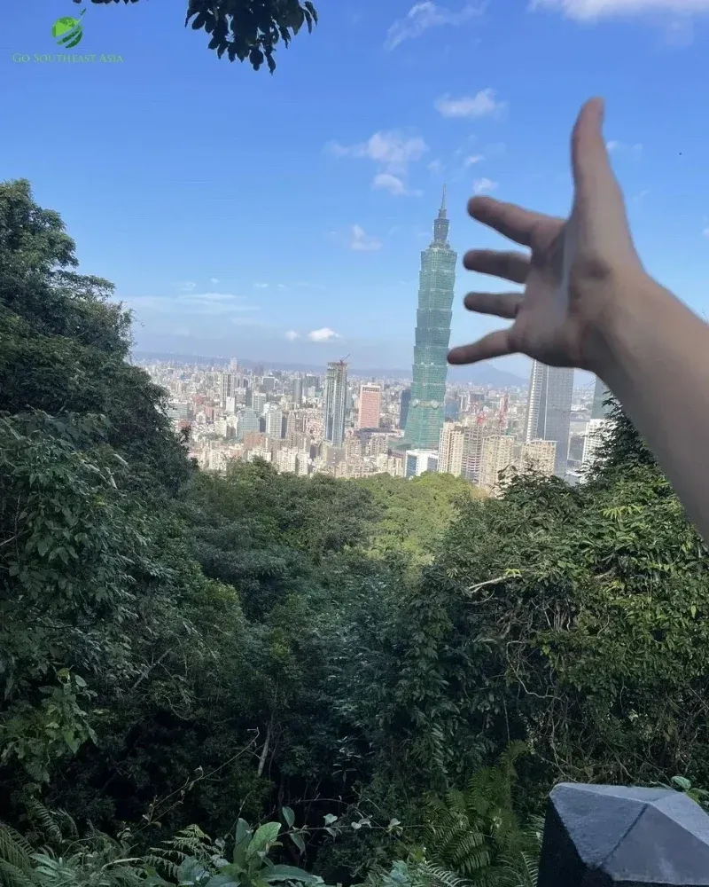 Taipei skyline with Taipei 101 seen from Elephant Mountain